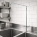 Thumbnail image #3 for Double Pantry Single-Hole Deck-Mounted Mixing Faucet with Elevated 6-Inch Swing Nozzle