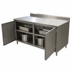 Thumbnail image #3 for BK Resources CSTR5-3072H 72" x 30" Enclosed Stainless Steel Work Table, 14-Gauge Top, Hinged Doors, 5" Backsplash