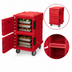 Thumbnail image #4 for Cambro Ultra Camcart Double-Compartment Front-Loading Insulated Food Pan Carrier, 16 Full-Size Pan Capacity, Hot Red
