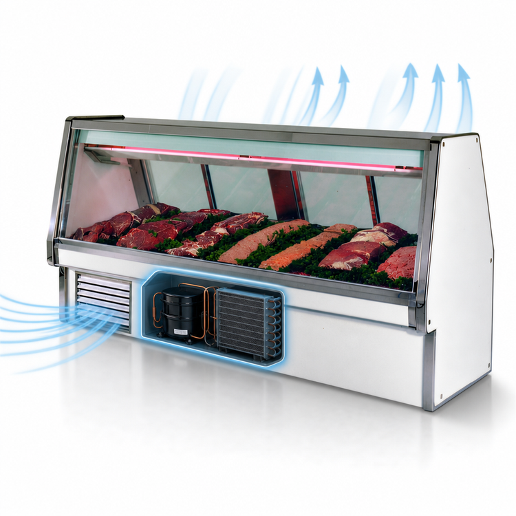 Product image #3 for Howard-McCray 34E Series 52-1/2-Inch Wide Red Meat Service Case with Self-Contained Refrigeration and Straight Glass