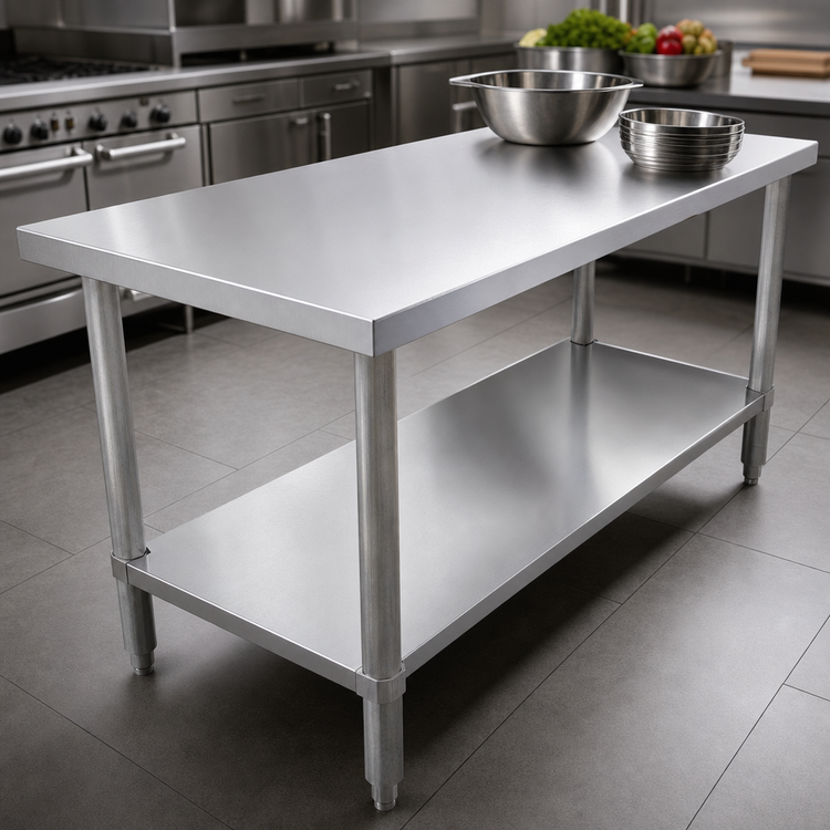 Product image #3 for Elite Series 72-Inch x 24-Inch Stainless Steel Work Table with Galvanized Undershelf