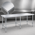 Thumbnail image #3 for Sapphire 84-Inch x 36-Inch 18-Gauge 430 Stainless Steel Flat Top Work Table with Open Base and Galvanized Legs