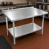 Thumbnail image #3 for John Boos Stallion Economy Stainless Steel Top Work Table with Rear Riser, 60