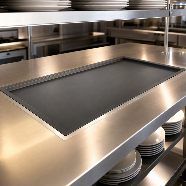 Product image #3 for Hatco Glo-Ray Built-In Rectangular Heated Shelf with Recessed Top, 73-1/2-Inch x 31-1/2-Inch, Hardcoat Aluminum
