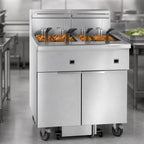 Thumbnail image #3 for Imperial (Middleby) IFSSP250EUC Double-Battery Electric Floor Fryer, 2 x 50 lb. Tanks, Computer Controls, Built-In Filter