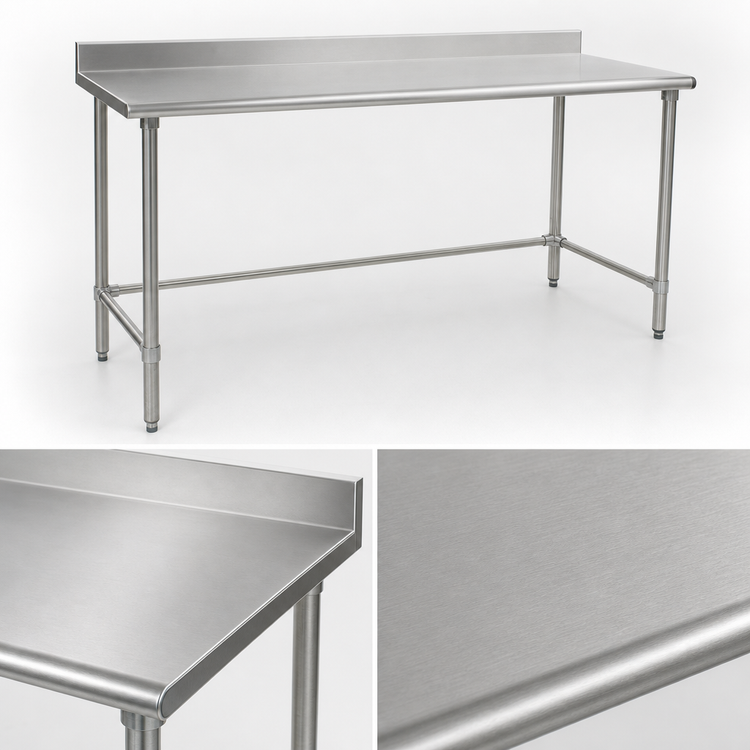 Product image #3 for Eagle Group BlendPort® Deluxe Series Stainless Steel Work Table with 4-1/2-Inch Backsplash, 72 x 30 Inches
