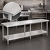 Thumbnail image #3 for Eagle Budget Series 108 Inch x 24 Inch Flat Top 430 Stainless Steel Work Table with Adjustable Galvanized Undershelf