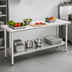Thumbnail image #3 for Deluxe Series Stainless Steel Work Table with Adjustable Undershelf, 84 x 24 Inches