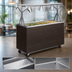 Thumbnail image #3 for Vollrath 2-Series Affordable Portable 46-Inch 3-Pan Non-Refrigerated Cold Food Station with Buffet Breath Guard, Lights, and Walnut Woodgrain Solid Base