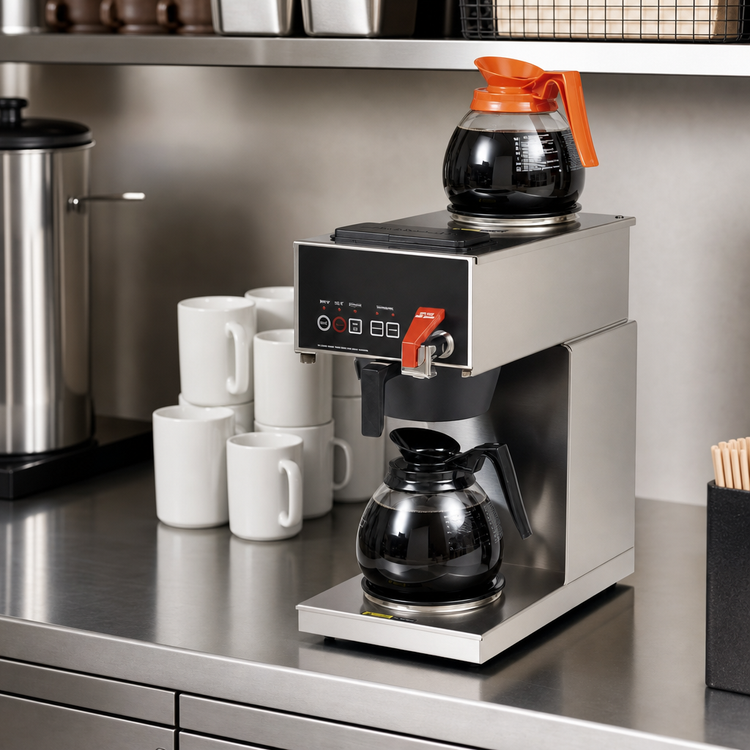 Product image #3 for E.B.C.™ 1040D2F-120V Low-Profile Fresh Brew Automatic-Fill Commercial Drip Coffee Brewer, Single, 2 Warmers