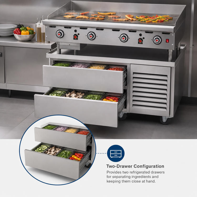 Product image #3 for Wolf Achiever 48-Inch Self-Contained One-Section Refrigerated Drawer Base with 2 Drawers