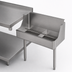 Thumbnail image #3 for John Boos Dump Sink for Dish Tables with Landing, 36 Inch x 15 Inch x 8 Inch Deep Bowl