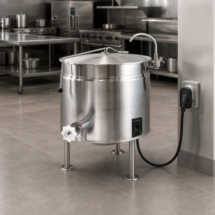 Product image #3 for Cleveland Short Series 60-Gallon Electric Steam Jacketed Kettle, Stationary, Tri-Leg Base