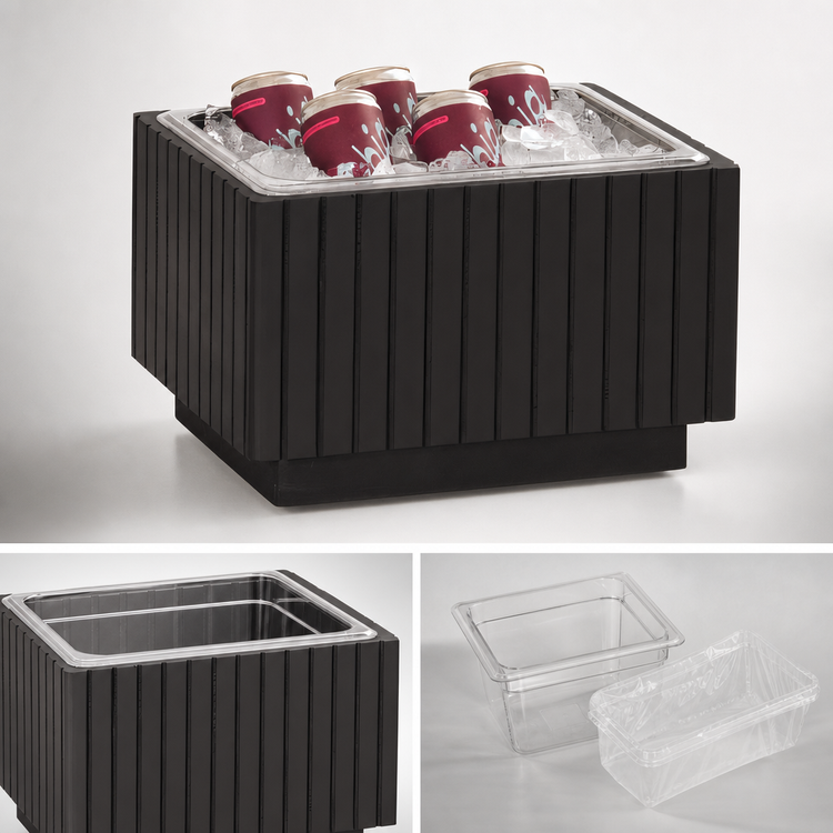 Product image #4 for Brooklyn Rectangular Textured Wood Ice Housing