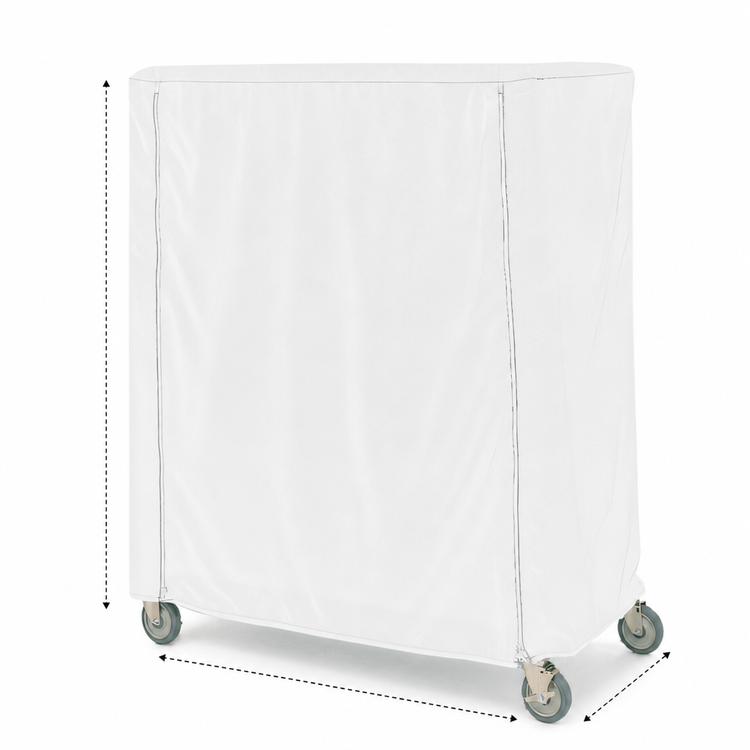 Product image #3 for Metro Queen Mary & Banquet Cart Cover, 48 x 24 x 74 Inch, White Uncoated Knitted Polyester