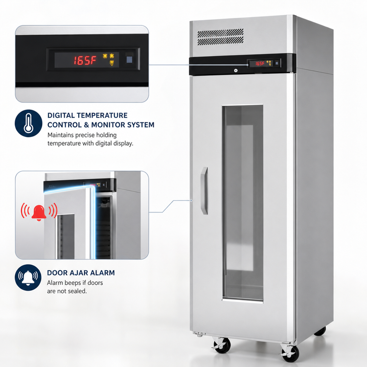 Product image #3 for Turbo Air M3 Series Pass-Thru Reach-In Heated Holding Cabinet with Glass Doors, 1-Section, 22.7 Cu. Ft.