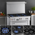 Thumbnail image #3 for Southbend Ultimate 36-Inch Gas Restaurant Range with 4 Non-Clog Burners, 12-Inch Left Griddle, and Convection Oven