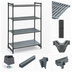 Thumbnail image #3 for Cambro Camshelving Basics Plus 4-Tier Stationary Starter Unit, 18 x 54 x 72 Inches, Brushed Graphite