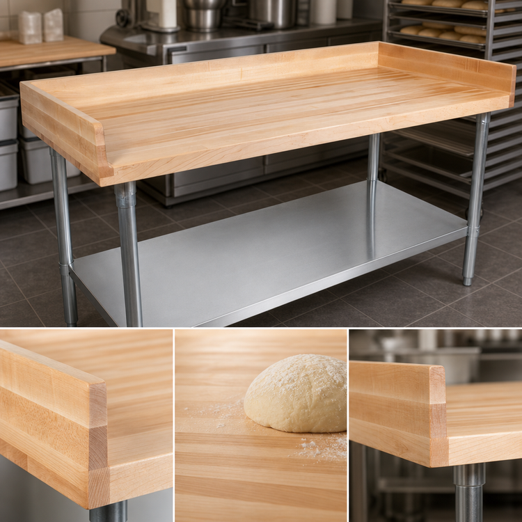 Product image #3 for John Boos DSS06-X 48-Inch x 30-Inch Bakers' Top Work Table with 1-3/4-Inch Maple Top and Stainless Steel Undershelf