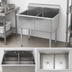 Thumbnail image #3 for 51-Inch Freestanding 2-Compartment Stainless Steel Budget Sink with 13-Inch Deep Bowls
