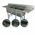 Thumbnail image #3 for Advance Tabco 3-Compartment Fabricated Sink with Left and Right Drainboards, 30 x 30 x 14 Inch Bowls, 16-Gauge 304 Stainless Steel