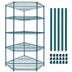 Thumbnail image #3 for Quantum 36 Inch x 18 Inch Stationary Wire Shelving Starter Kit with 5 Shelves, Green Epoxy Antimicrobial Finish