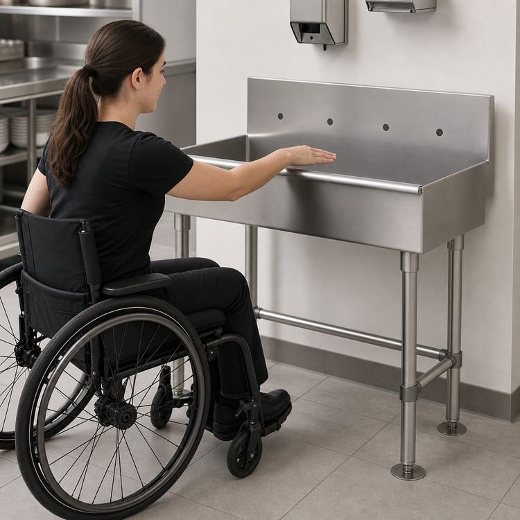 Product image #3 for Advance Tabco ADA Multiwash Freestanding Hand Sink, 48-Inch, 304 Stainless Steel
