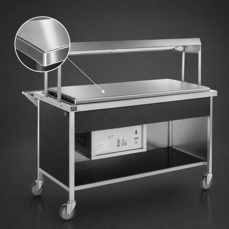 Product image #3 for Atlas Metal CARF-2 36-1/4" Refrigerated Frost Top Mobile Serving Counter