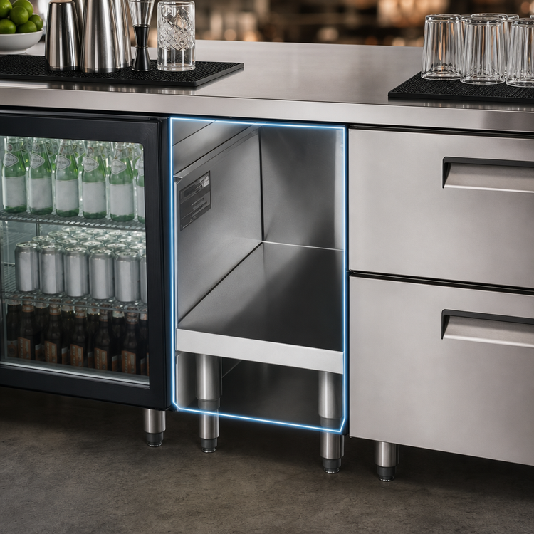 Product image #3 for Eagle Group 2200 Series Side-To-Side Underbar Modular Add-On Storage Base, 12 Inch Wide