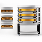 Thumbnail image #3 for PizzaMaster PM 1123ED Three-Deck Electric Pizza Deck Oven with 42.1" x 42.1" Baking Surface and Digital Controls