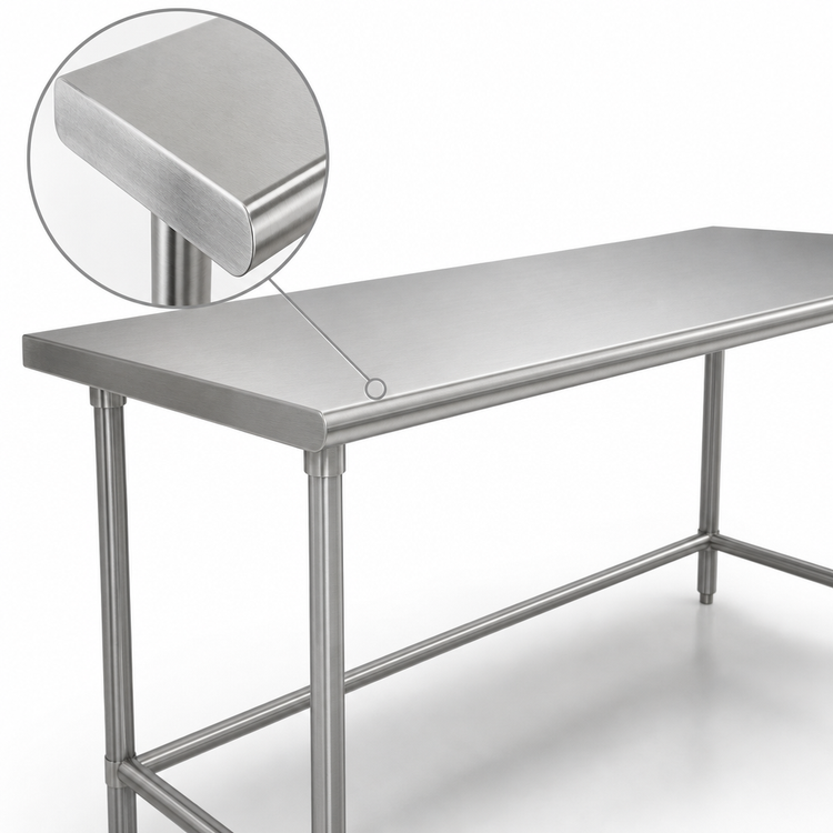Product image #3 for Advance Tabco Premium Series Stainless Steel Open Base Work Table, 144-Inch x 24-Inch