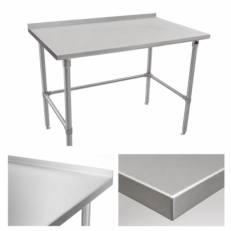 Product image #3 for John Boos Stallion Stainless Steel Work Table with 1-1/2 Inch Rear Up-Turn, 144 x 30 Inches