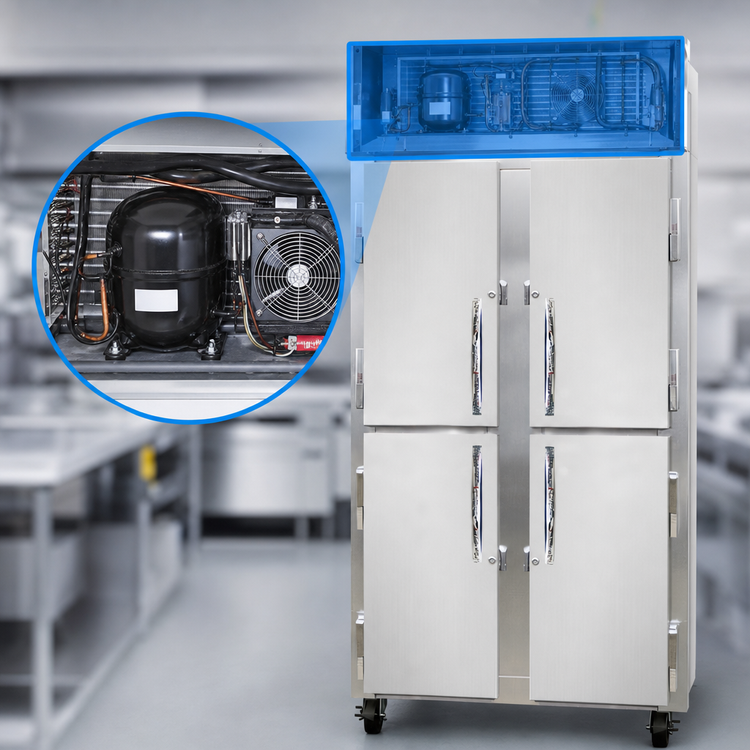 Product image #3 for Continental Refrigerator 2FSENSSHD Slim Line 2-Section Reach-in Freezer with Half-Height Solid Doors