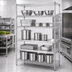 Thumbnail image #3 for Quantum 60 Inches x 24 Inches x 74 Inches Stationary Stainless Steel Shelving Unit with 3 Wire Shelves and 1 Solid Shelf