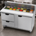 Thumbnail image #4 for Beverage-Air 60 Inch Two-Section Sandwich Prep Table with 2 Drawers, 1 Door, and 16 1/6-Size Pan Top