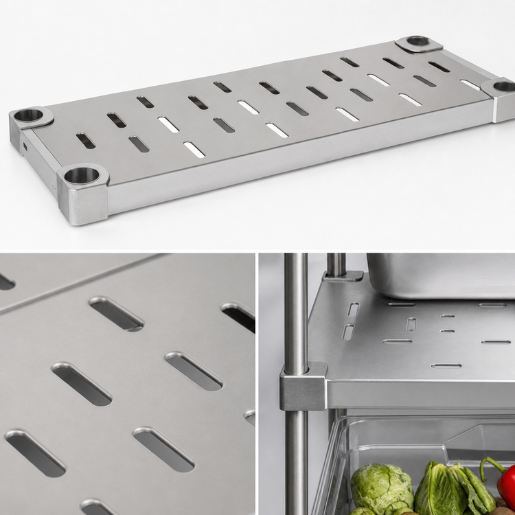 Product image #4 for Eagle Quik-Set Louvered Solid Shelf, 36 x 18 Inches, 304 Stainless Steel