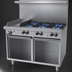 Thumbnail image #3 for Garland G Starfire Pro 48-Inch Gas Restaurant Range with 6 Open Burners, 12-Inch Griddle, and Dual Storage Bases
