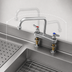 Thumbnail image #3 for T&S Brass Deck-Mounted Workboard Faucet with 10-Inch Swing Nozzle and 2-Inch IPS Shanks
