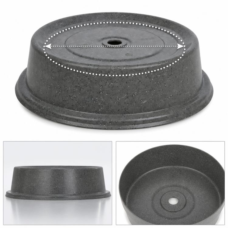 Product image #4 for Cambro Versa Camcover® Round Fiberglass Plate Cover, 10-5/8-Inch Inside Diameter, Granite Gray