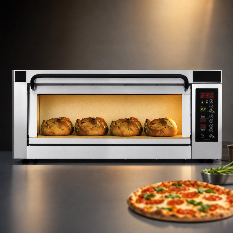 Product image #3 for PizzaMaster Single-Chamber Countertop Electric Stone Hearth Pizza Oven with Digital Controls
