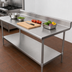 Thumbnail image #3 for BK Resources 72-Inch x 24-Inch Stainless Steel Work Table with 5-Inch Riser and Open Base