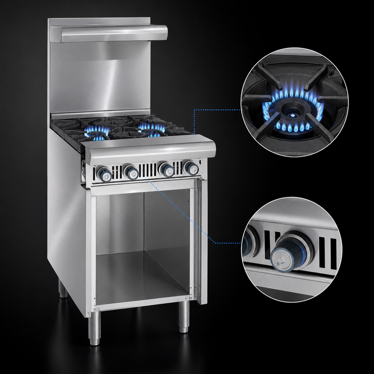 Product image #3 for Imperial Spec Series 18-Inch Gas Add-A-Unit Range with 2 Open Burners and Open Cabinet Base