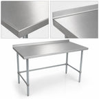 Thumbnail image #3 for John Boos Stallion ST6R1.5-2472GBK-X 72 x 24 Stainless Steel Work Table, 16-Gauge 300 Series Top, 1-1/2-Inch Backsplash, Open Galvanized Base