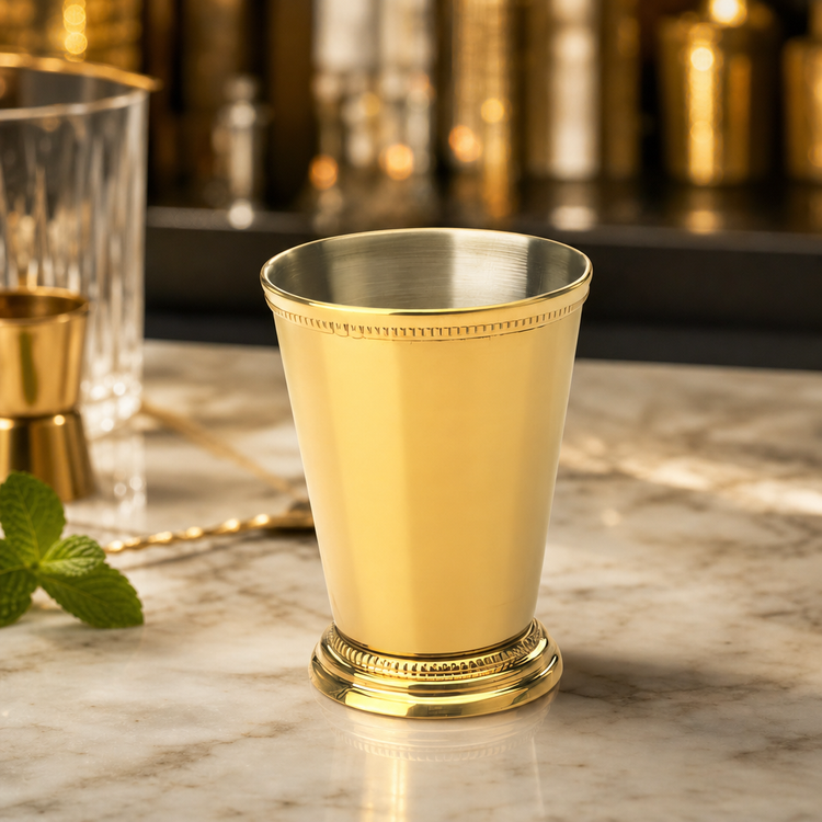 Product image #3 for Barfly 12 oz Gold-Plated Stainless Steel Julep Cup with Footed Base