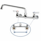 Thumbnail image #3 for Krowne Silver Series 12-810L Backsplash-Mount Commercial Faucet, 8-Inch Centers, 10-Inch Swing/Swivel Spout, Ceramic Valve, Low Lead Case of 12