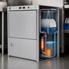 Thumbnail image #4 for Champion UH130B MAX High-Temperature Undercounter Dishwasher, Stainless Steel, Built-In Electric Booster, 20 x 20 Rack, 25 Racks/Hour