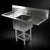 Thumbnail image #3 for Pro-Bowl Commercial 1-Compartment Stainless Steel Sink with Left and Right Drainboards