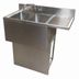 Thumbnail image #3 for BK Resources Slim-Line 36-Inch Two-Compartment Underbar Sink with Right Drainboard, Faucet, and Drains