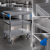 Thumbnail image #3 for Carlisle 18/10 Stainless Steel 3-Shelf Utility Bus Cart with Push Handle, 700 lb Capacity