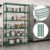 Thumbnail image #3 for Quantum 54 Inch W x 14 Inch D x 63 Inch H Wire Shelving Starter Kit, 5 Shelves, Green Epoxy Finish
